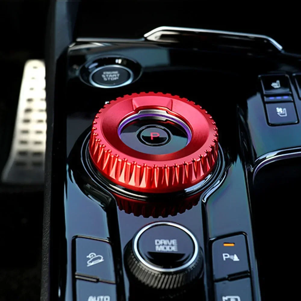 

Hot Aluminum Black Red Bule Central Gear Shift Konb Ring Cover Shift Gear Trim For Kia Sportage NQ5 Seltos 2022-2024