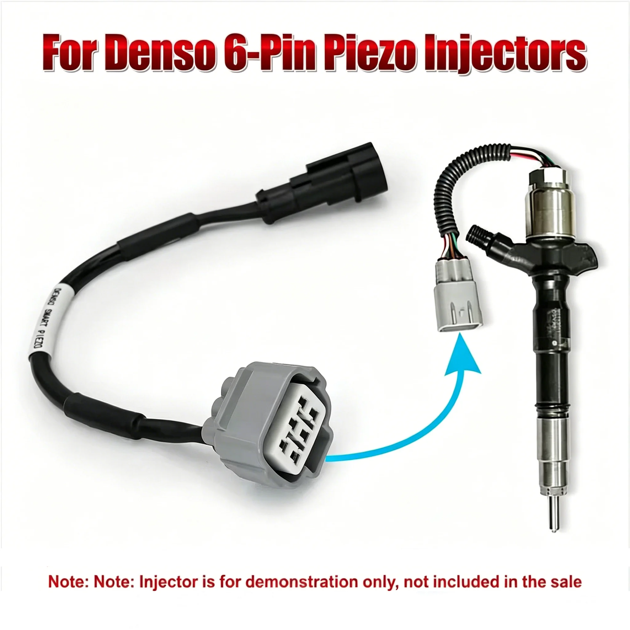 Smart 6Pin Plug Adapter Cable For Denso 23670-30270 6-Pin Connector to 2-Pin Injectors