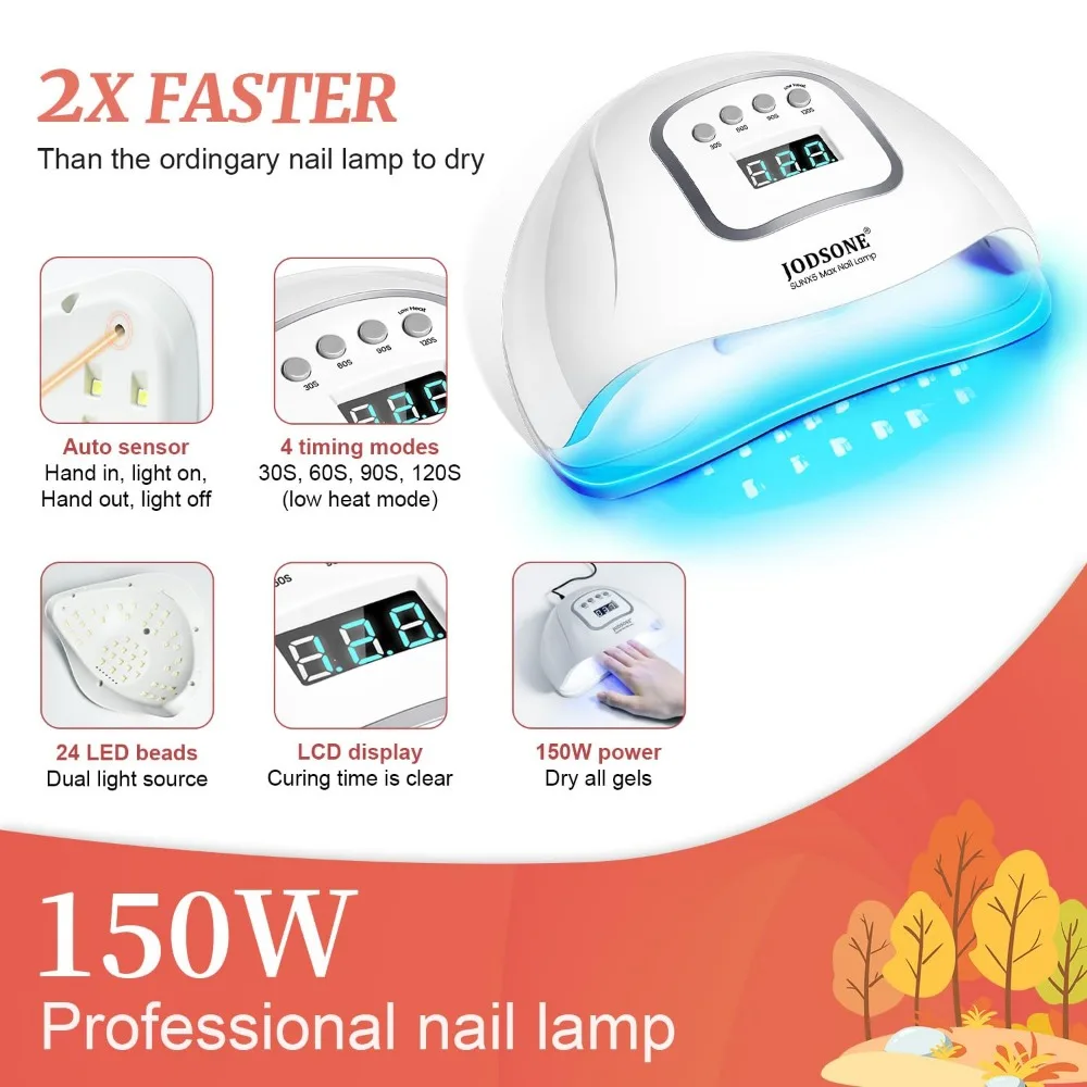 طقم طلاء أظافر جل 32 لونًا مع ضوء الأشعة فوق البنفسجية، ومعطف أساسي، ومعطف علوي وأدوات مانيكير لفن الأظافر بنفسك #5