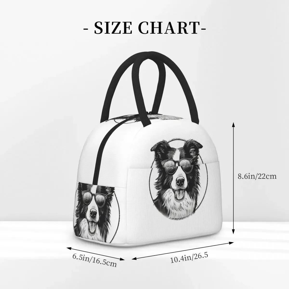 Border Collie Insulated Lunch Bag for Women Kids Portable Food Boxes Thermal Lunch Box Tote