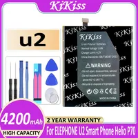 KiKiss U2 4200mah Powerful Battery For ELEPHONE U 2 Smart Phone Helio P70 P 70 High Capacity Batterij + Track NO