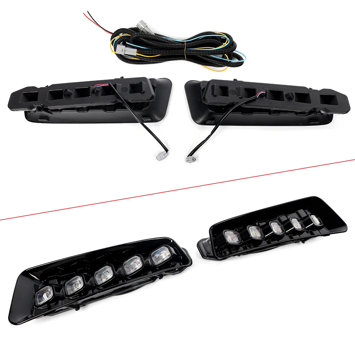 Front Bumper Turn Signal LED Fog Lights DRL Lamps For Ford F150 F-150 Raptor