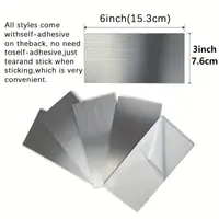Metal 3D Wall Panels Peel and Stick Backsplash Tile, PVC Aluminum Brushed Silver Self-Adhesive Tiles-10/40/60/100 Pack 2