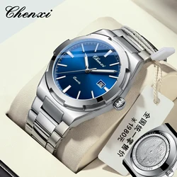 Chenxi 0056 Brand High Quality Relogio Masculino transparent Men Quartz Watches Fashion Calendar Stainless Steel Watch For Men