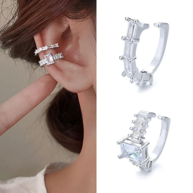 EIN Mädchen 1Pcs Koreanische Zirkon Clip Ohrringe Für Frauen Gefälschte Piercing Kein Loch Earbone Ohr Manschette Trendy Schmuck geschenke
