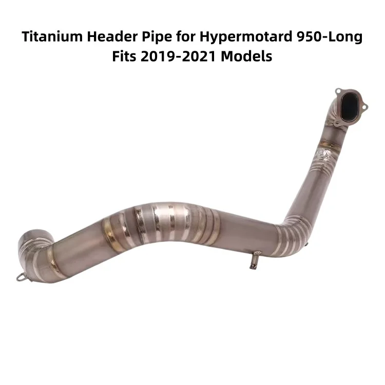 Exhaust for Hypermotard 950 2019-2021, Stainless Steel & Titanium Header & Mid Pipe, Direct OEM Fit
