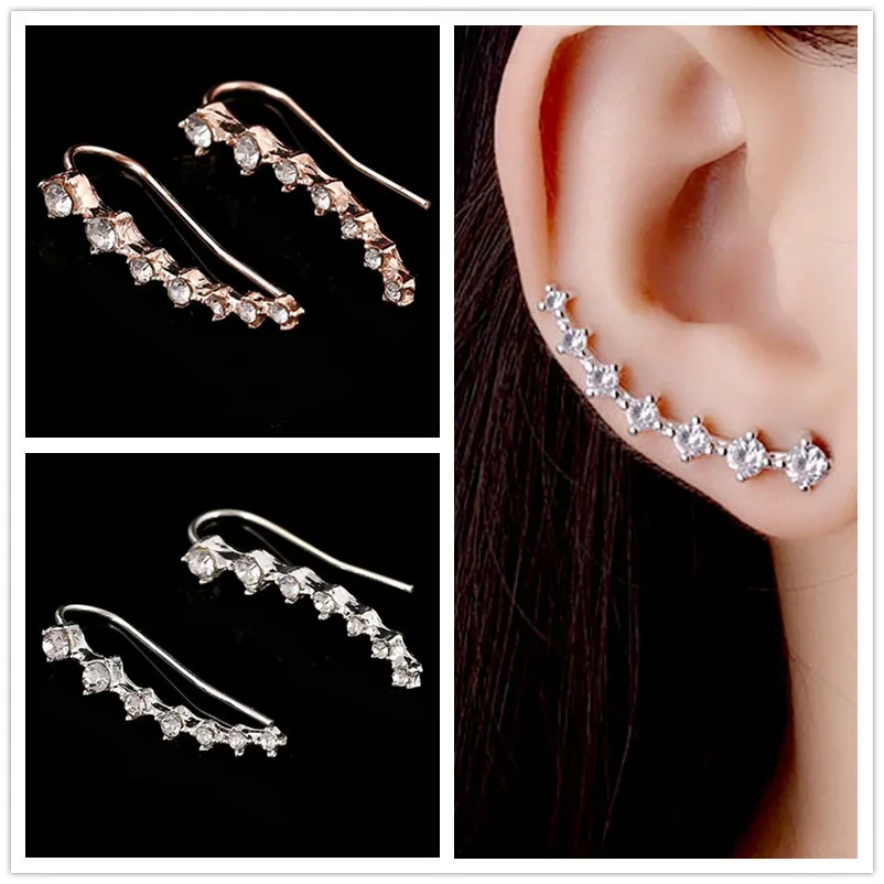 Brincos Orecchini Fashion Exquisite Crystal Stud Earrings for Women Dipper Statement Earrings Gold Color Minimalist Jewelry