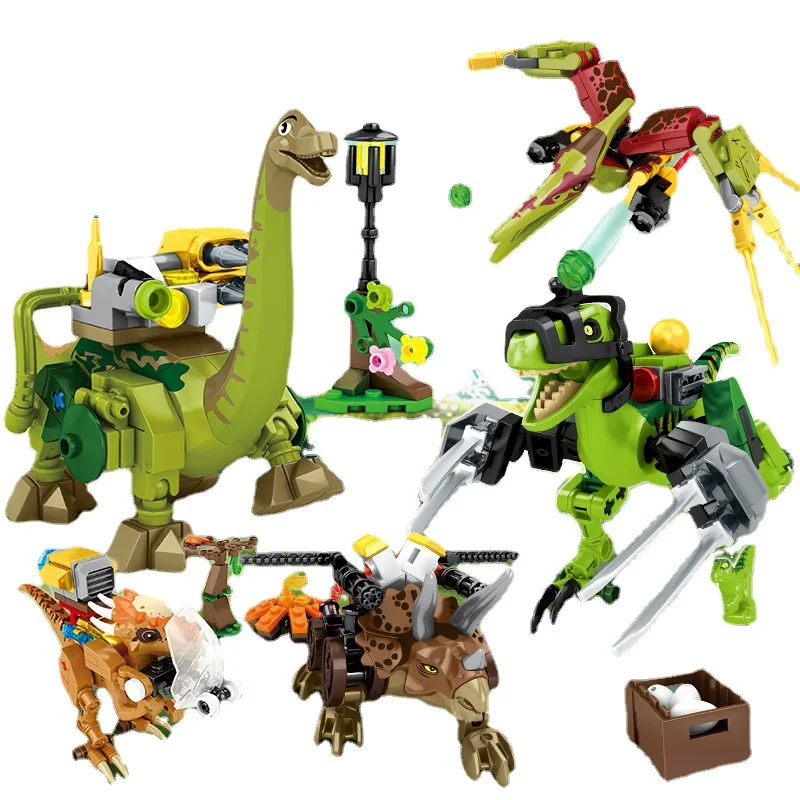 801 PCS Dinosaurs Coming 8 models SY1501 the theme series building block  For Children Toy Bricks for Boy