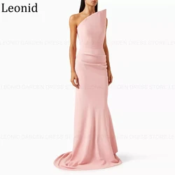 LEONID Saudi Arabia Pink Women Prom Dresses 2024 New Mermaid Strapless Evening Dresses Long Pleated Party Formal Occasion Gowns