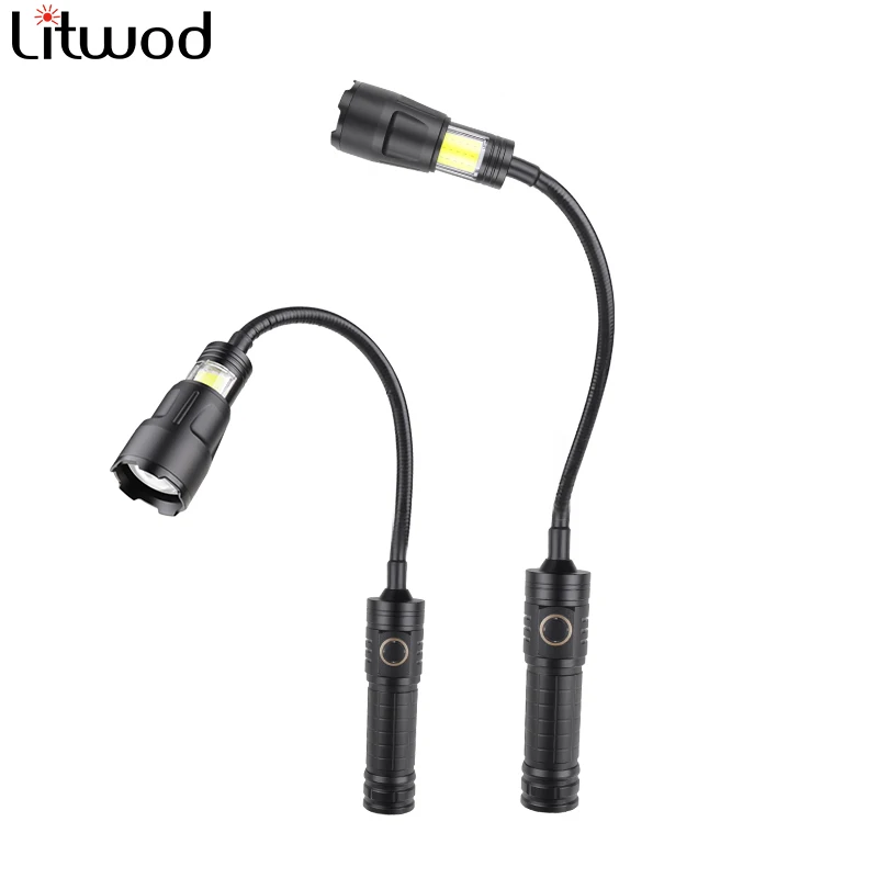 

COB white light + red light LED flashlight work light built-in 14500 battery zoomable camping fishing work light headlamp 15W