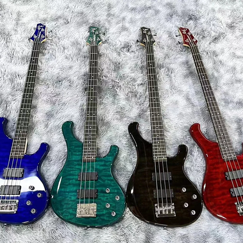 DB-100&120 Stringed Instruments  4&5 Strings Body Solid Okumen Neck Maple Active Pickups Solo Electric Bass Guitar
