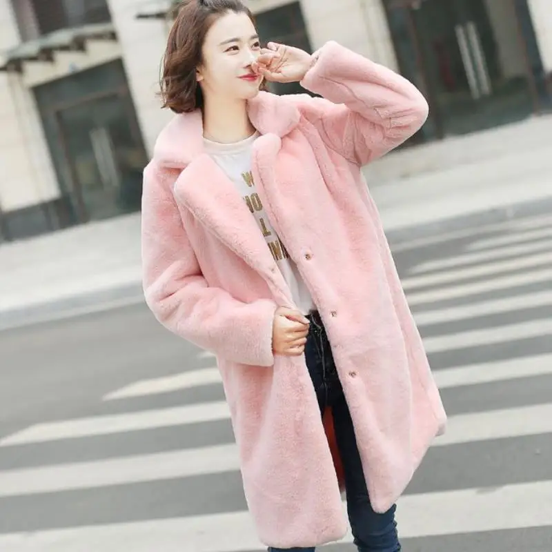 women's winter thick warm jackets Green Black Gray faux Lamb velvet wool V neck long coats Cloaks for women basic trench coats