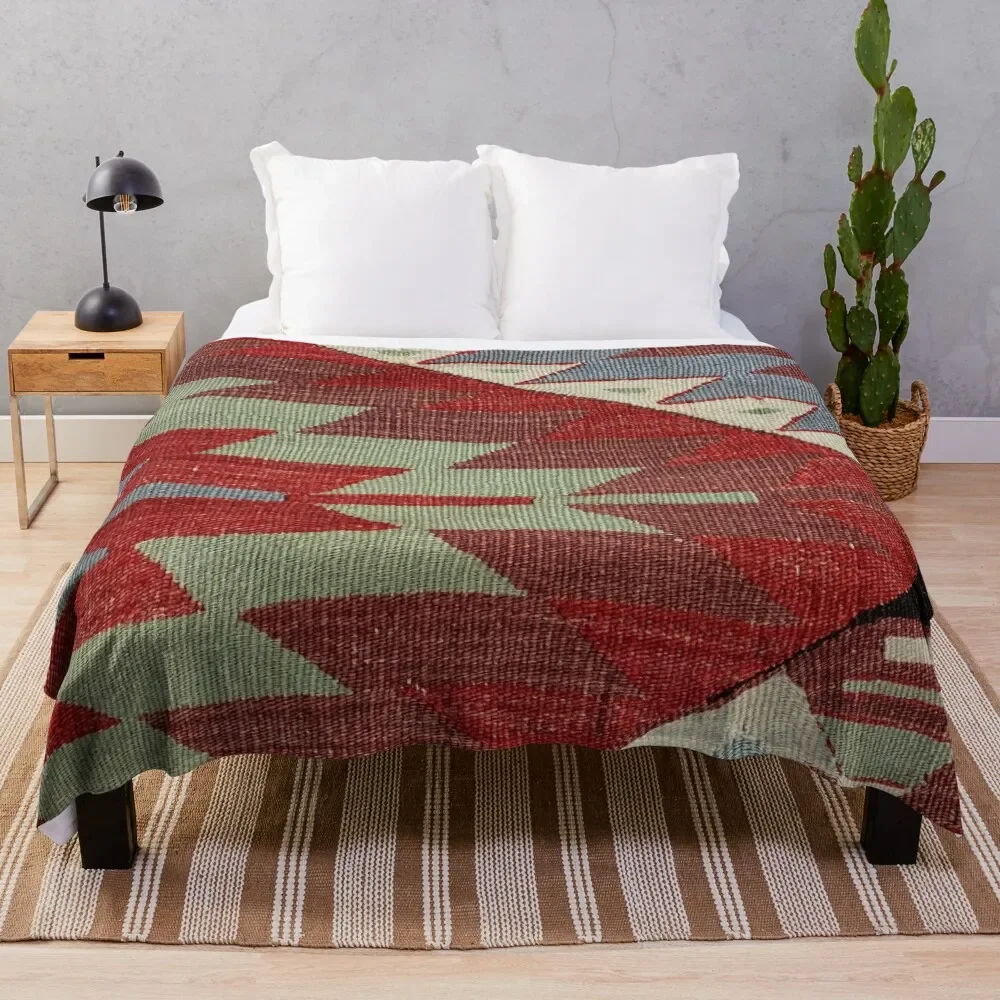 

Vintage Decorative Esme Kilim, Navaho Weave, Woven Aztec Textile, Kelim Throw Blanket heavy to sleep Nap Blankets