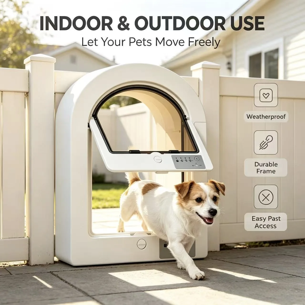 Pet door opening ABS material intelligent chip identification four-speed lock control wooden door iron door window universal
