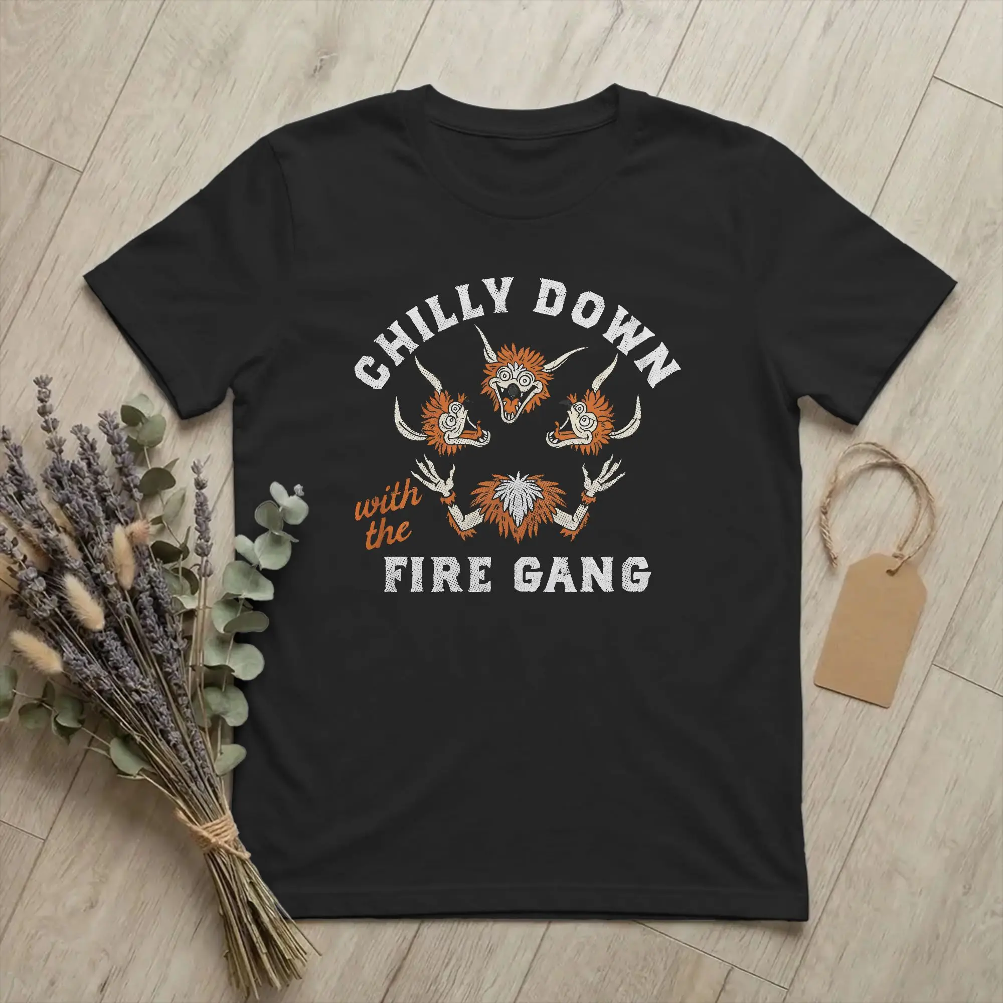 Novelty Labyrinths Chilly Down With The Fire Gang T-Shirts Men O Neck Cotton T Shirts Movie Short Sleeve Tee Shirt Printed merch