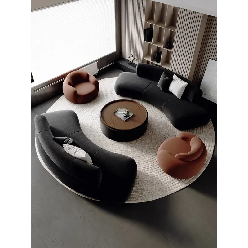 

Light luxury curved sofa beauty salon clothing store office rest area reception and negotiation B & B hotel