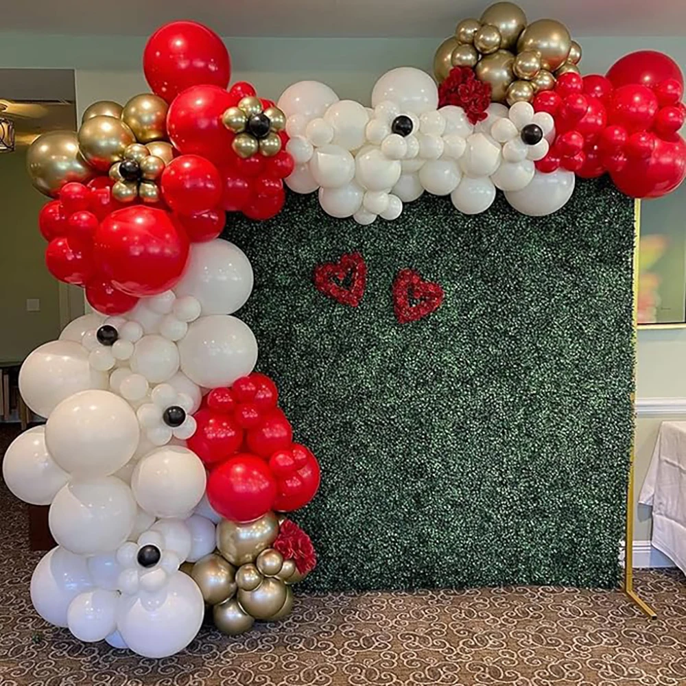 Red White Balloons Garland Black Gold Balloon Arch Kit Graduation Baby Shower Birtday Party Wedding Engagement Decoration Globos