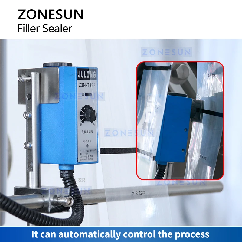 Zonesun ZS-S100RP forma vertical máquina de vedação de enchimento bolsa máquina de embalagem saquinho equipamento de embalagem rotativa alimentador de bomba loby