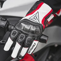 Guantes de cuero genuino para motocicleta, cálidos, impermeables, a prueba de viento, con pantalla táctil, palma reforzada, guantes para ciclismo en clima frío