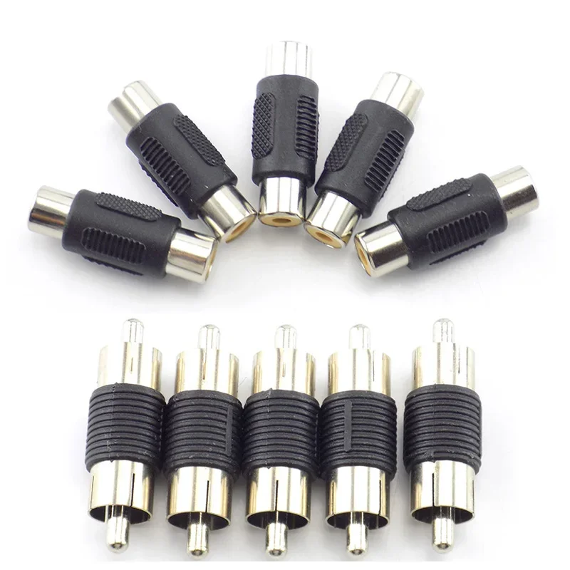 

5pcs 10pcs RCA Female to Female Coupler Plug Audio Video Cable Jack Plug Adapter Converter RCA Male to Male Joiner Connector