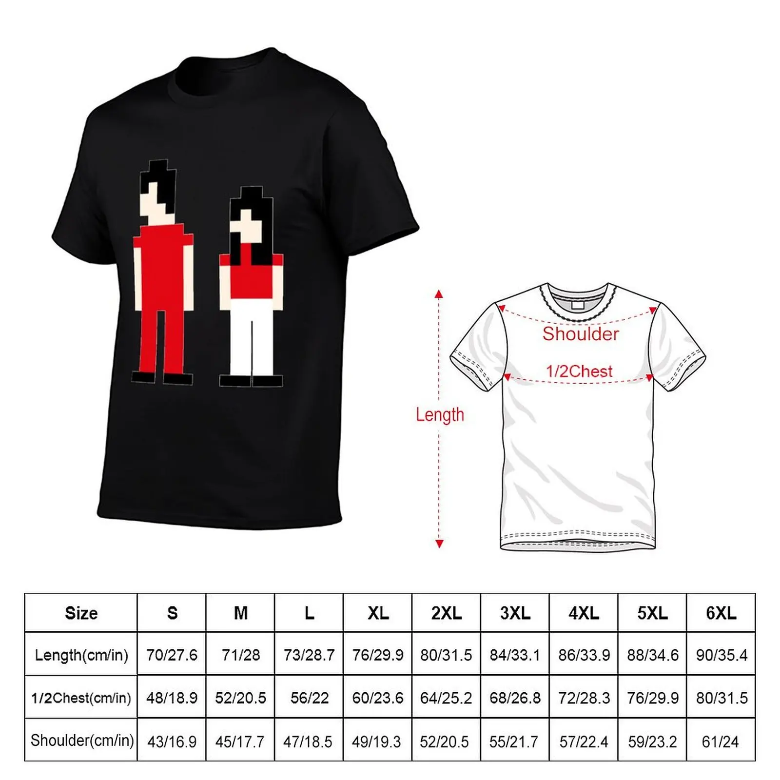 TThe White Stripes Pixel T-Shirt Sweat Resistant Workout Tee Shirt