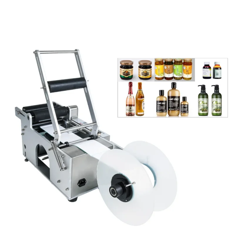 

Low Price Semi-Automatic Wet Glue Labeling Machine Manual Mini Handheld MT30/50 for round Bottle Can Hot Glue Adhesive Sticker