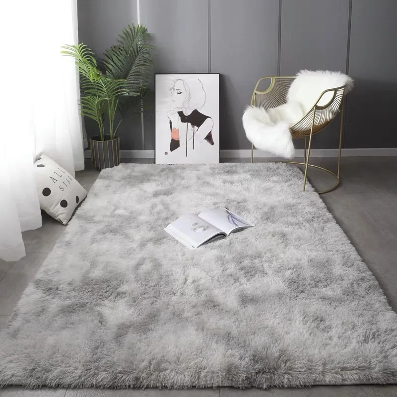 FORSWAN Gray Carpet for Living Room Plush Rug Bed Room Floor Fluffy Mats Home Decor Rugs Soft Velvet Carpets Kids Room Blanket