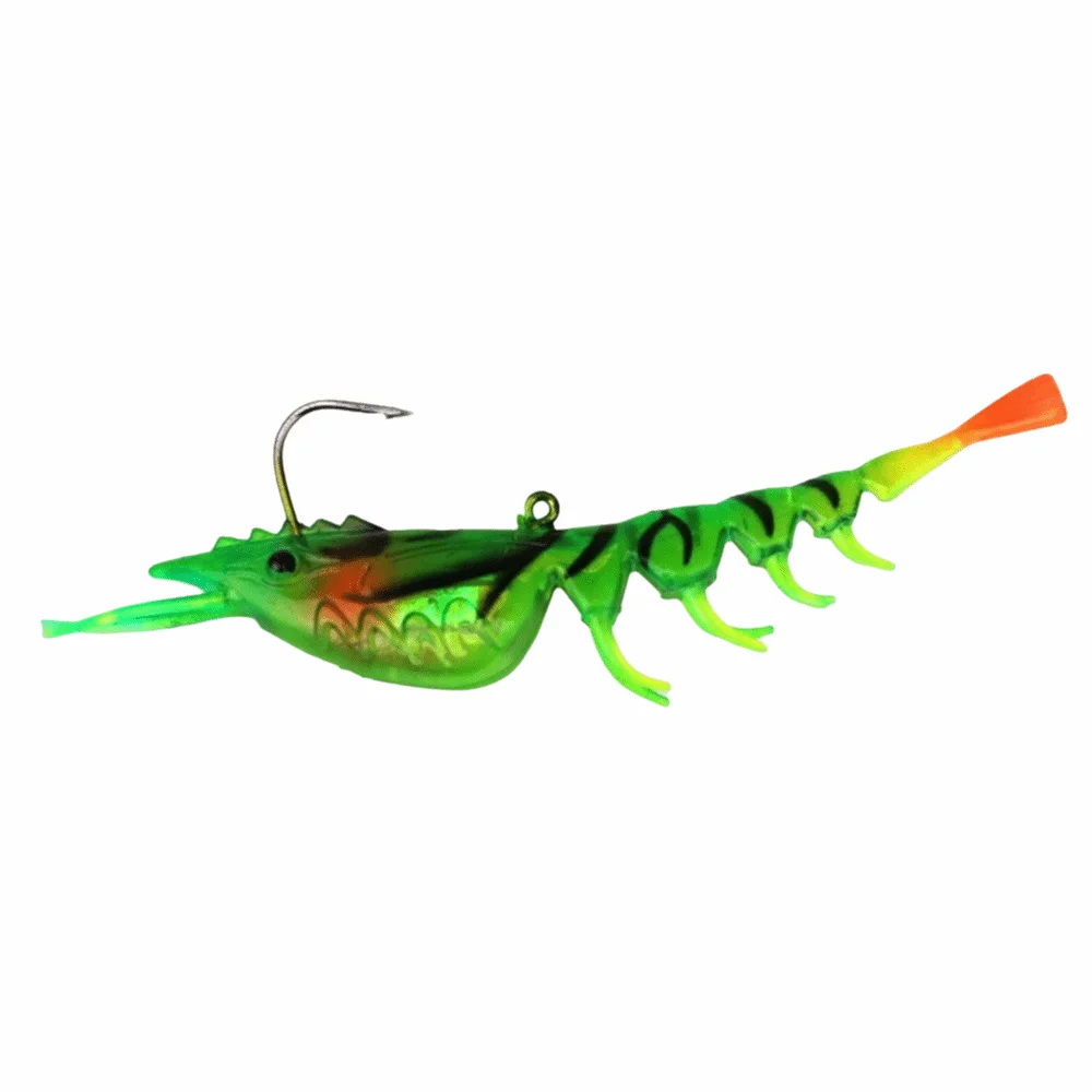 

7cm/11cm Length TPE Shrimp Fishing Lures Artificial Shrimp Design Pre-rigged Hooks Prawn Artificial Bait Soft Silicagel Material