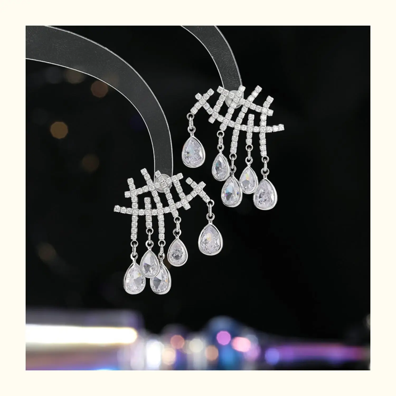 

Fashionable drop tassel earrings elegant geometric unique gorgeous laldy ear accessory