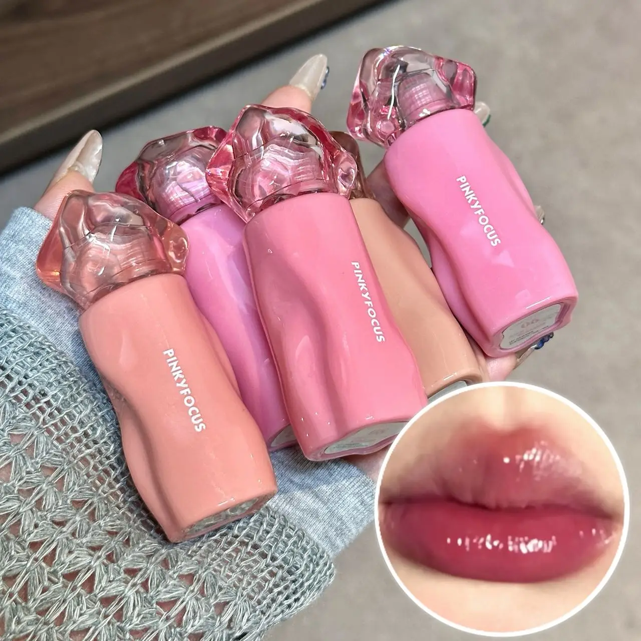 Pinkyfocus Nude Mirror Lip Gloss Glossy Juicy Glass Lips Hydrating Brighten Skin Tone Spring Summer Daily Lip Makeup