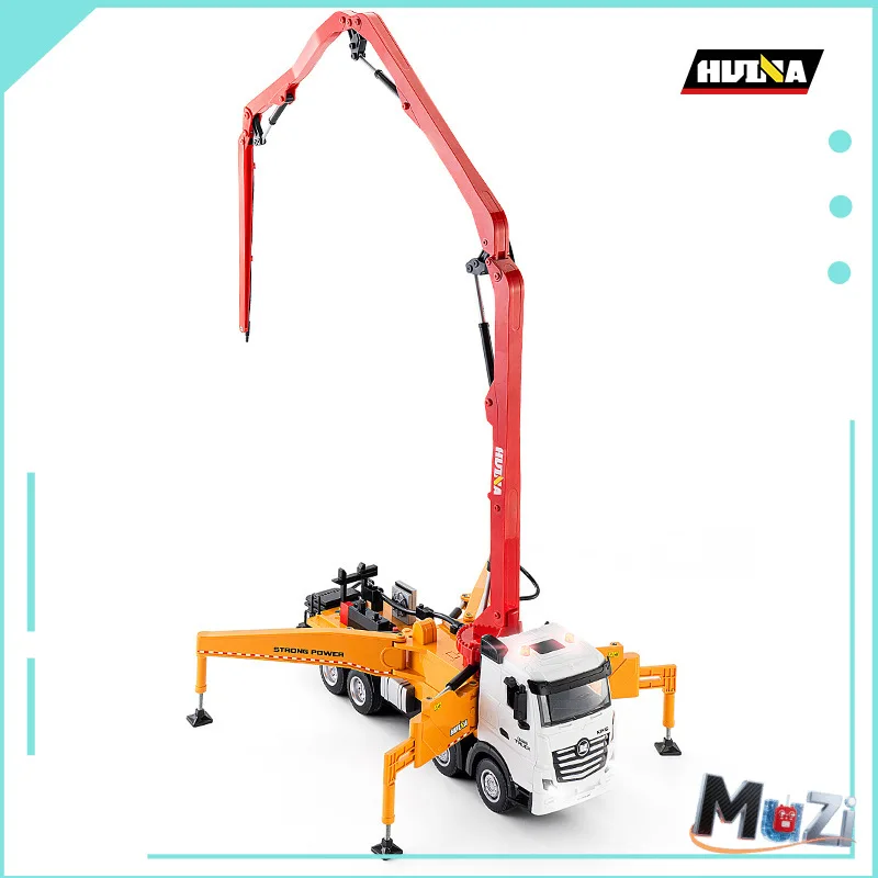 Hui Na1381 1:18 Waternevel Geluid Licht Cement Transportwagen Legering Elektrische Afstandsbediening Techniek Voertuig Model Jongens Speelgoed