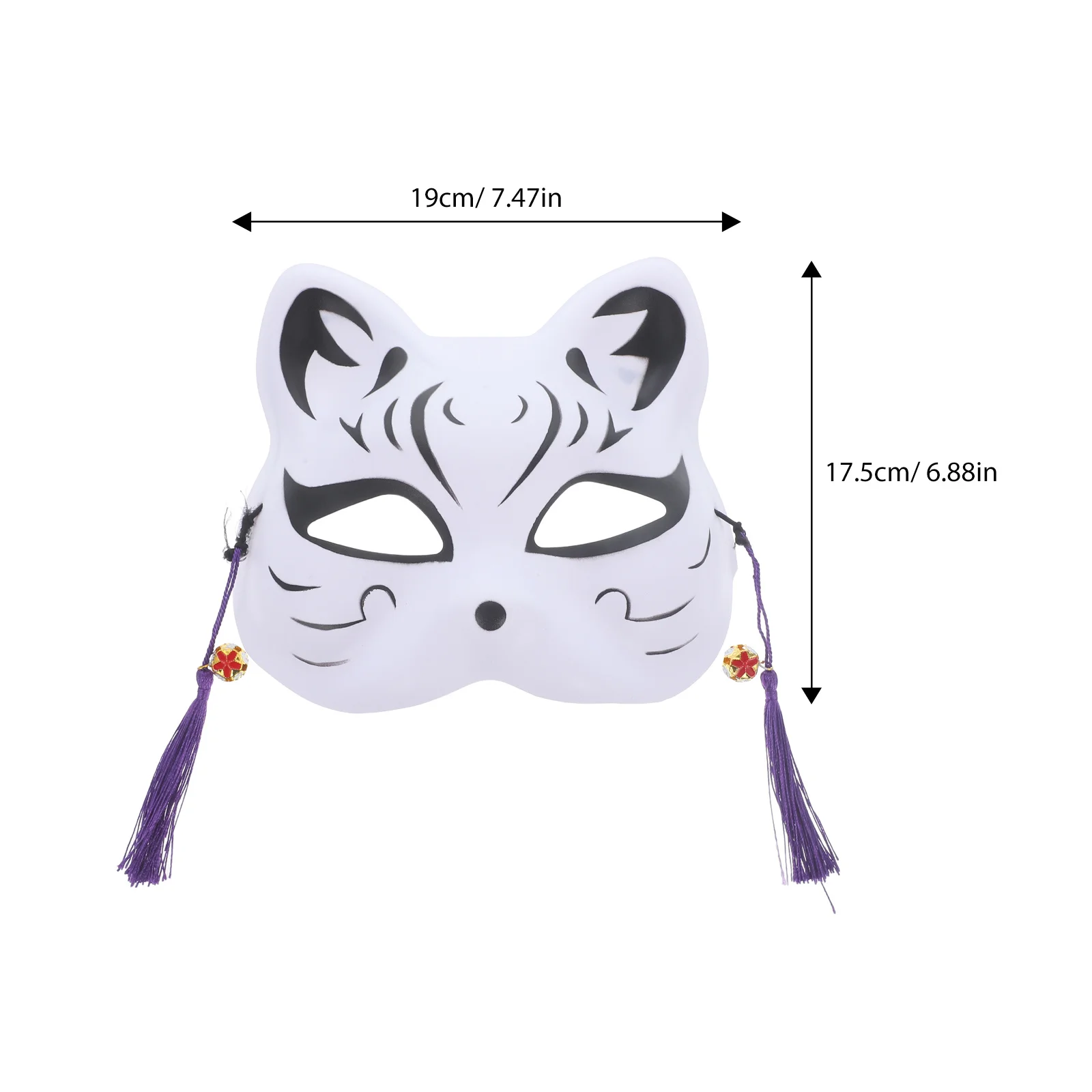 Maschera per gatti in stile giapponese, plastica ambientale, leggera, perfetta per oggetti di scena fotografici per feste cosplay
