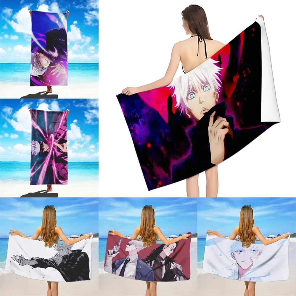 Anime Gojo Satoru Beach Towel Microfiber Sand Free Quick Dry Soft Sandproof Pool Towels Gift for Women Travel Gym Shower Camping