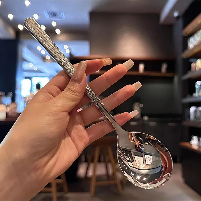1Pc Stainless Steel Thickening Spoon Creative Long Handle Hotel Hot Pot Spoon Soup Ladle Home Kitchen Essential Tools