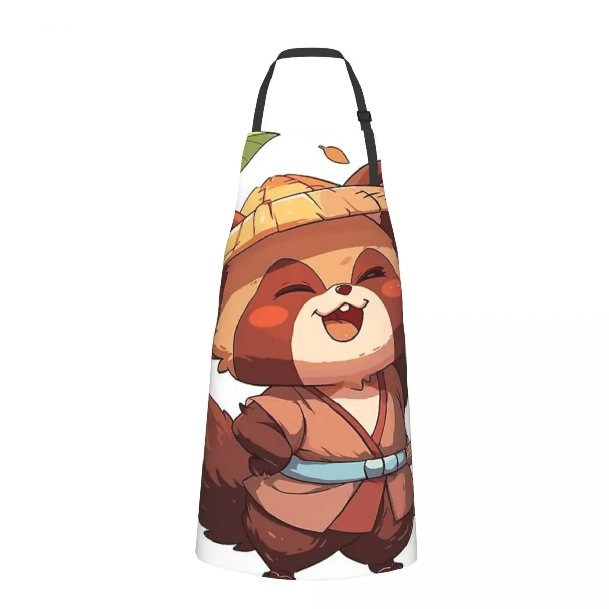 Cute Tanuki Raccoon Kitchen Aprons for Women Household Cleaning Apron Chefs Cooking Baking Apron