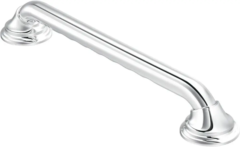 

12-Inch Chrome Shower Grab Bar, Curled Grip for Safety, Supports 500 lbs