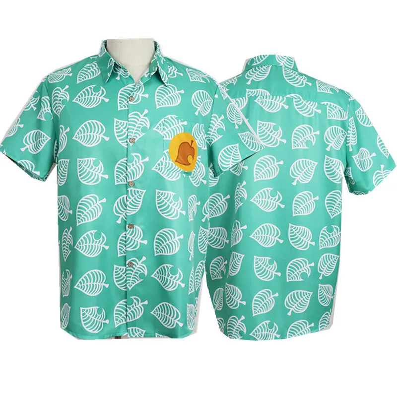 

Adults and Children's Animal Tom Nook Themed Cosplay Animal Crossing Cosplay Same Leaf Shirt Short Sleeves Shirt Game Style