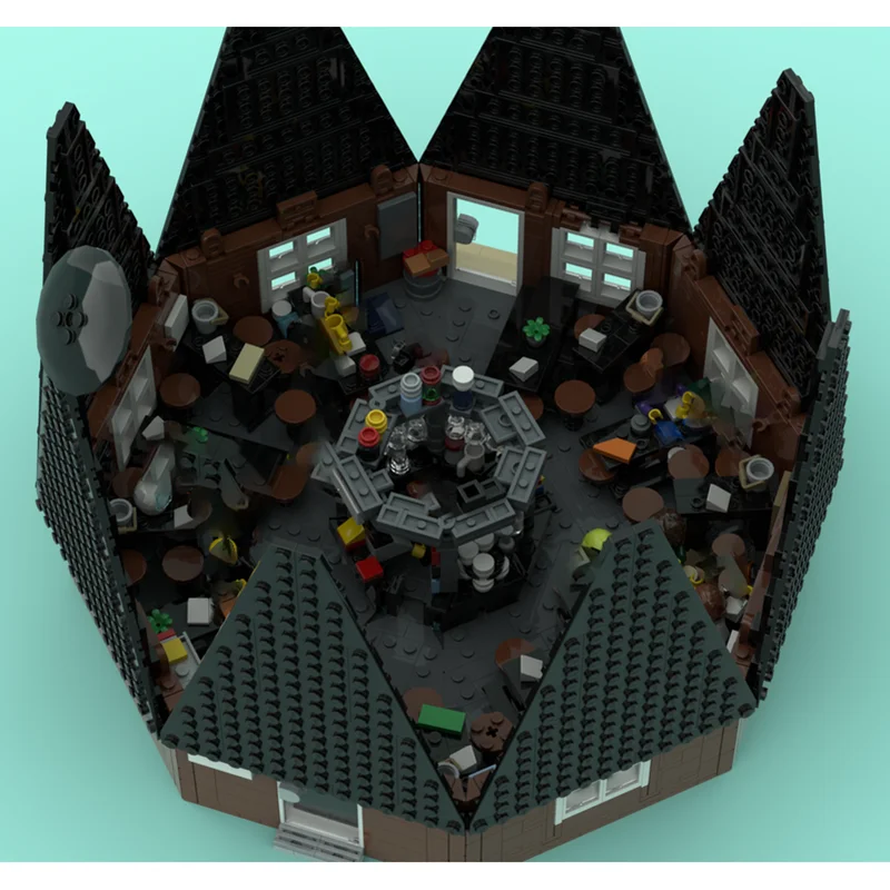 وحدات بناء المدينة نموذج Moc اللبنات مقهى مثمنة نموذج التكنولوجيا الطوب لتقوم بها بنفسك تجميع عطلة مجموعة ألعاب الهدايا #4