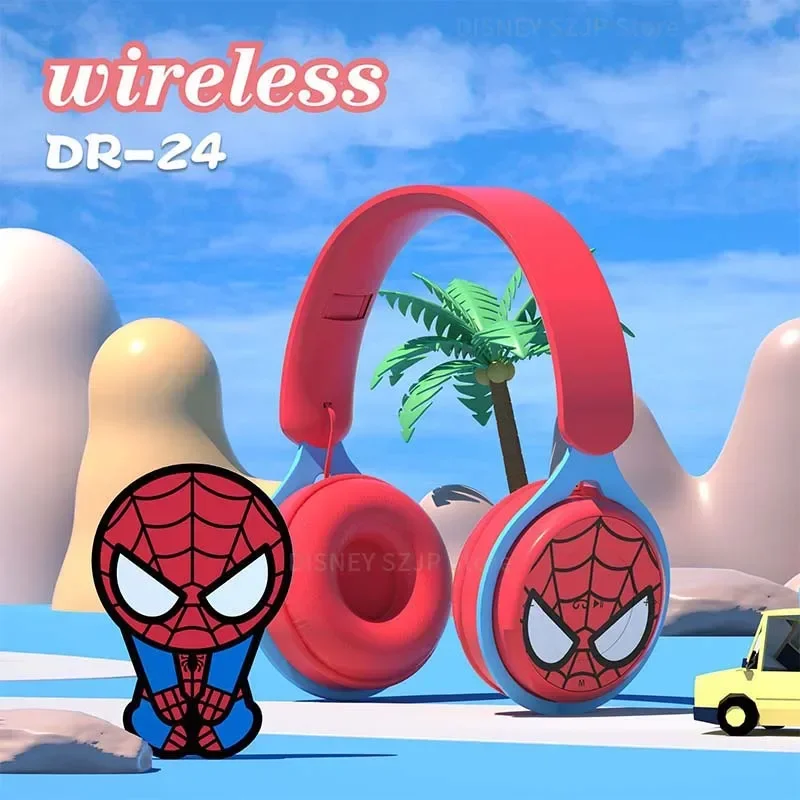 Disney Wireless Foldable Headphones Y08 Bluetooth Spider-man HIFI Surround Sound Headsets Mickey Laptop Earphones for Children