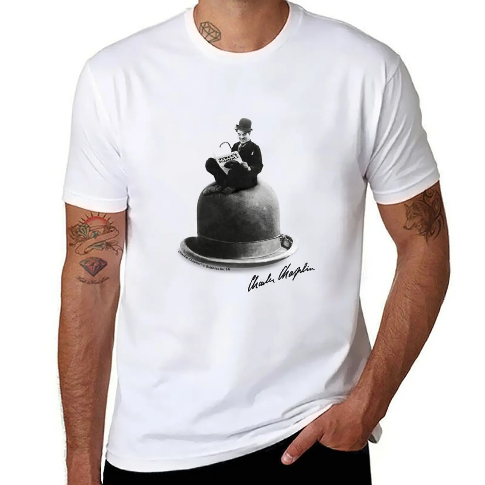 

Charlie Chaplin - Bowler Hat T-Shirt cotton t shirt pack t shirt man casual T-Shirt