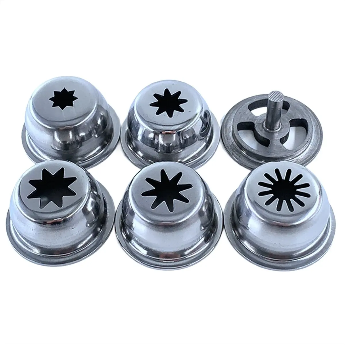 Solid Hollow Stainless Steel Churrera Churro Nozzle Mold for Churros Machine 5 Molds/ Set 53mm Out Diameter