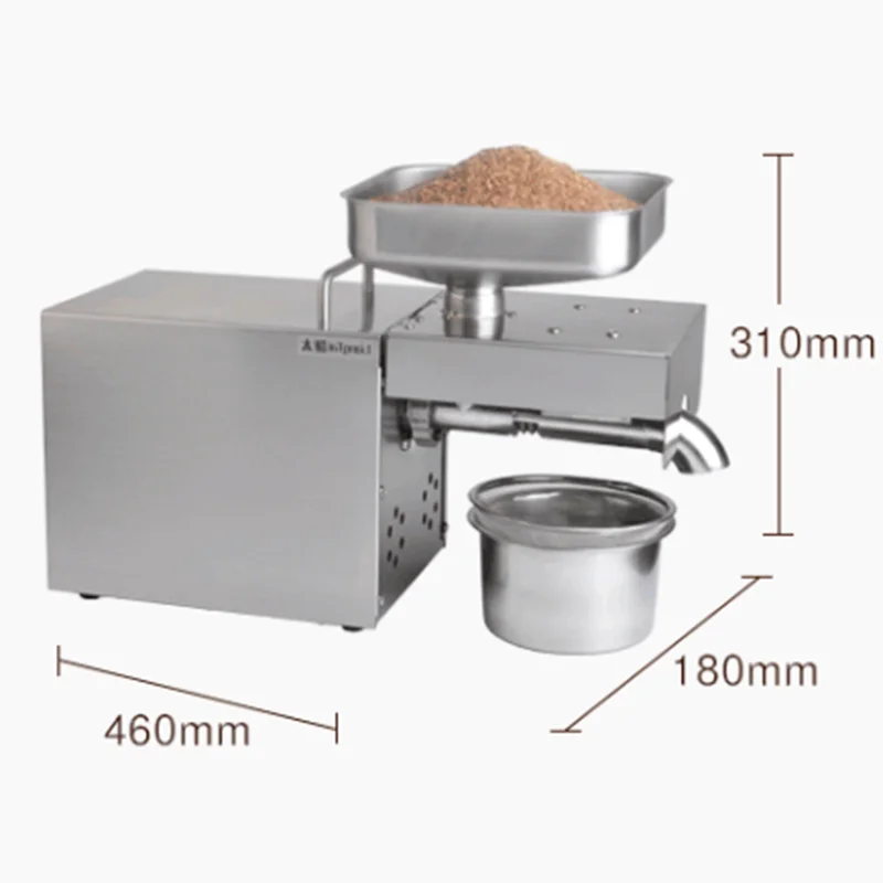 T6 new stainless steel oil press household commercial small full automatic hot and cold domestic oil press low noise