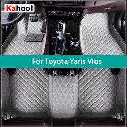 KAHOOL Custom Car Floor Mats For Toyota Yaris Vios Vitz Auto Carpets Foot Coche Accessorie