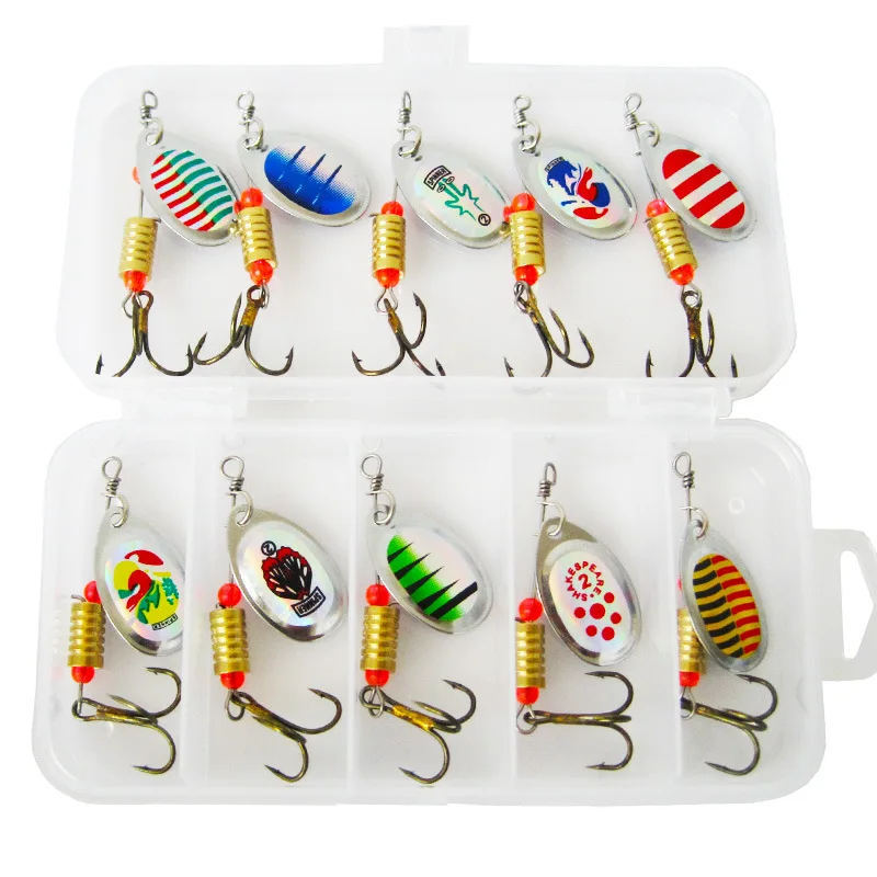 

Composite Spinner Bait Set Metal Spoon Bionic Fishing Lures with Hooks for Bass Trout Freshwater Saltwater Tackle