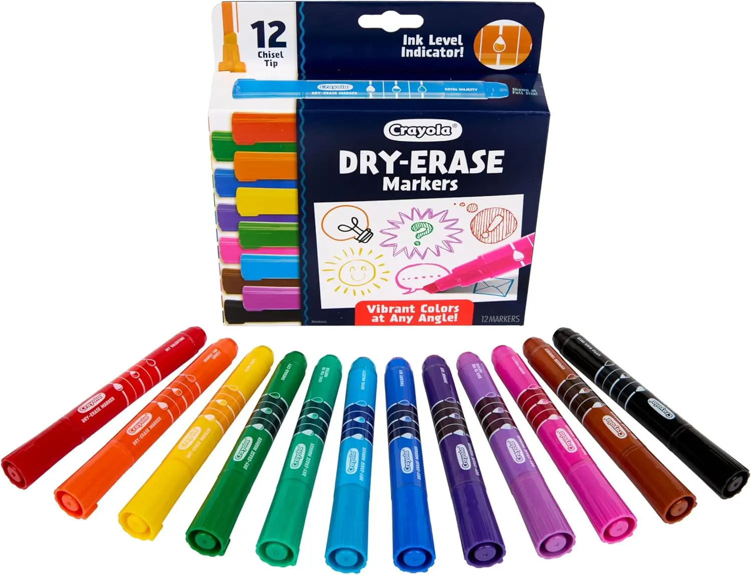 

Dry Erase Markers for Teachers, 12 Pack Chisel Tip Whiteboard Markers for Classroom