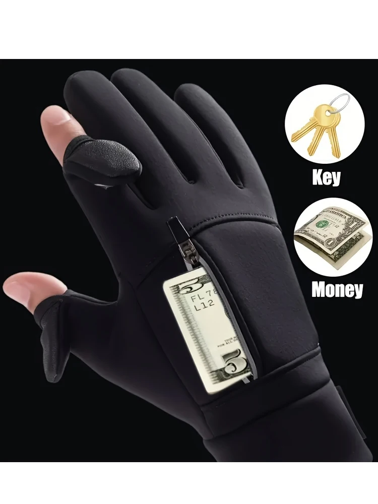 AliExpress NONE A pair of warm gloves with a waterproof touch screen, windproof in winter, suitable for outdoor cycling, fishing, running, and s
