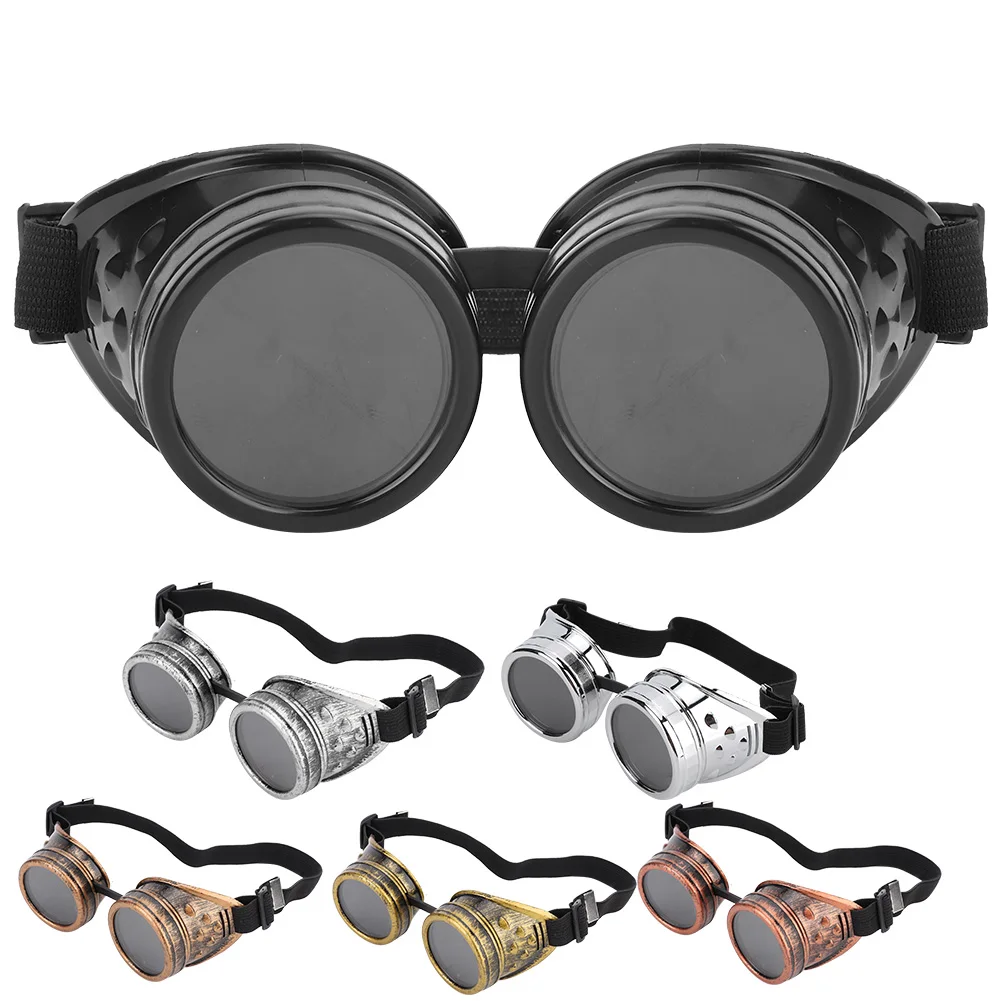 Vintage Steampunk Glasses ABS Vintage  Steampunk Goggles Double Layer Sunglasses for Party Prop Decor - view 2
