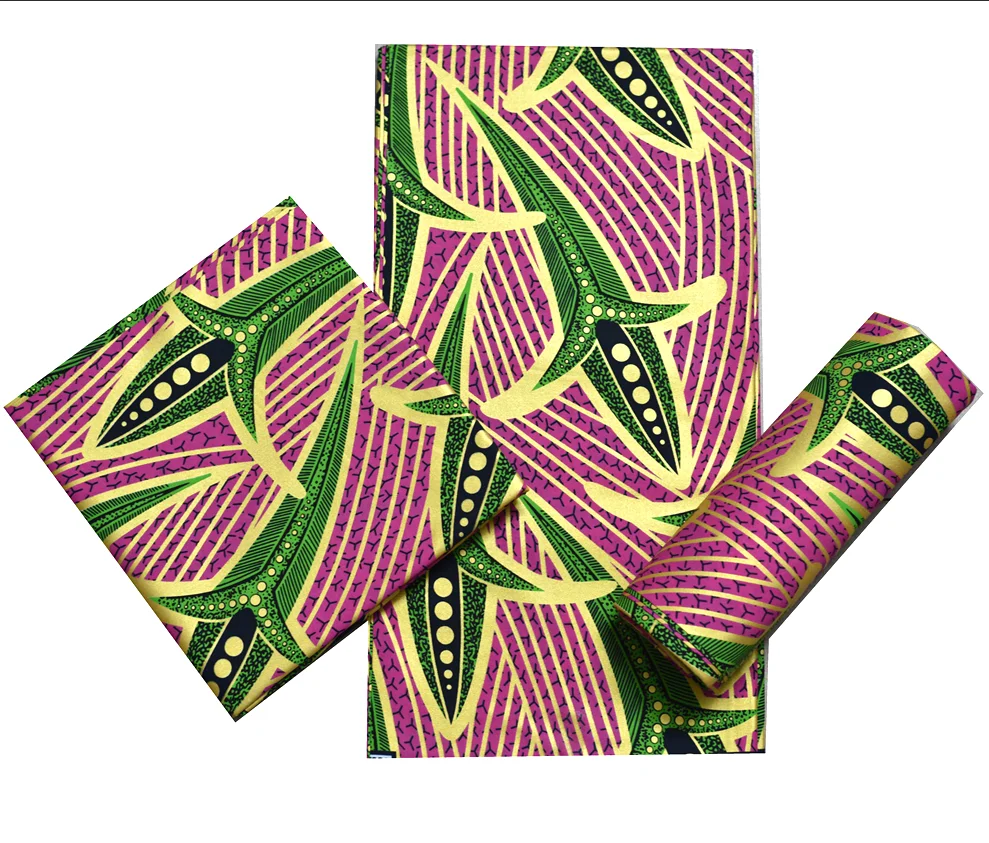 2024 Wholesale And Retail Price African Golden Wax Fabrics High Quality Nigeria Golden Ankara Printed Wax Materials 6 Yards/pcs