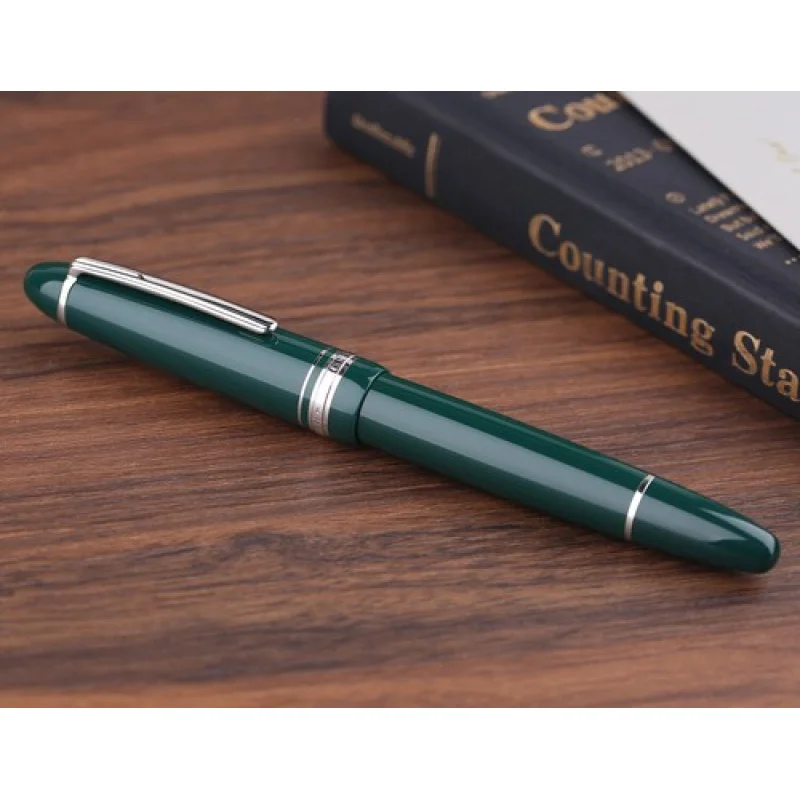 Перьевая ручка с зеленым поршнем A + MAJOHN P136, EF/F/M/плоский размер 20, ручка для письма с чернильными окнами