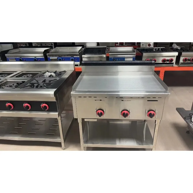 1200Mm commercial gas restaurant frying pan with stand gas frying pan for sale in food store